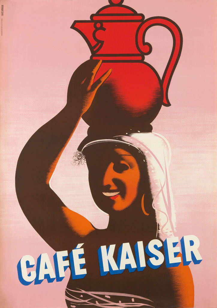FRITZ BÜHLER (1909-1963). CAFÉ KAISER. 50x35 inches, 127x90 cm. Eidenbenz-Seitz & Co., St. Gallen.
